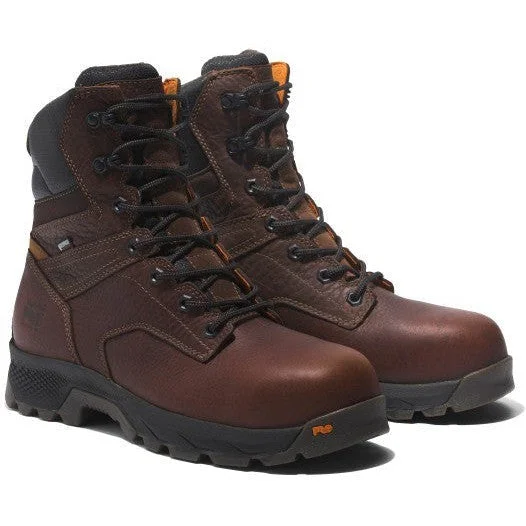 Men's work & safety boots with a gusseted tongue to keep out debrisTimberland Pro Men's Titan EV 8" Comp Toe WP Work Boot - TB1A5U4Y214