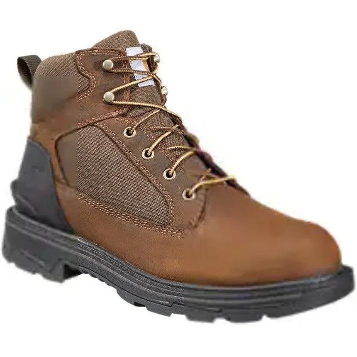 Men's high - ankle support work & safety boots for construction sitesCarhartt Men's Ironwood 6" Soft Toe WP Work Boot -Brown- FT6010-M