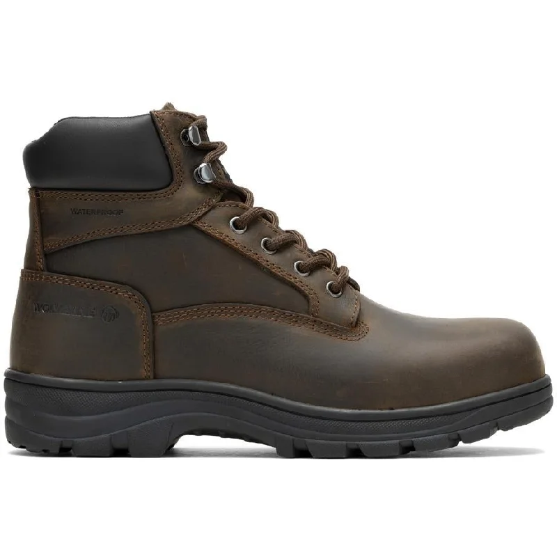 Men's electrical - hazard resistant work & safety boots with composite toeWolverine Men's Carlsbad Steel Toe WP Work Boot - Brown - W231123