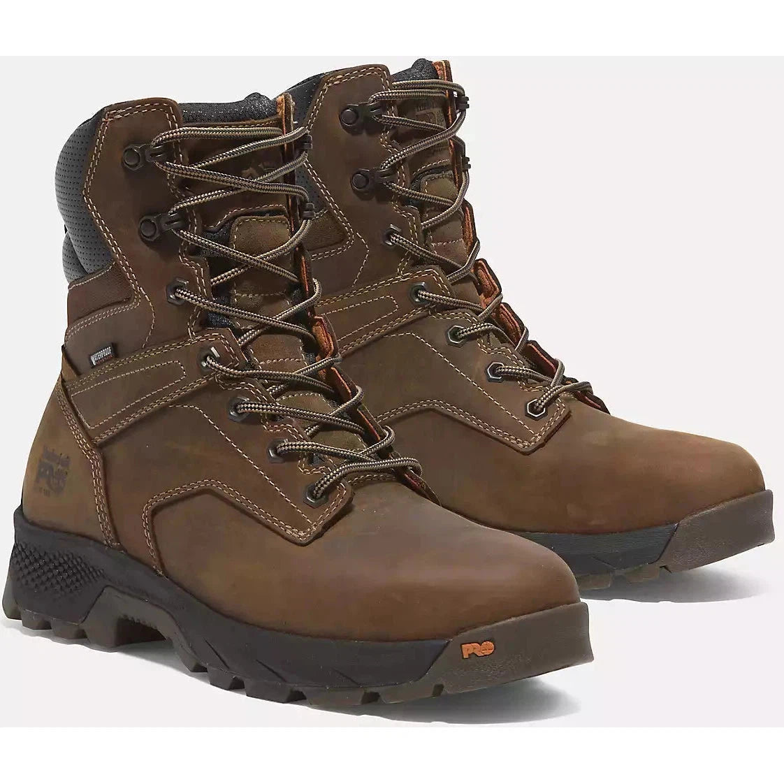 Men's work & safety boots with a chemical - resistant rubber soleTimberland Pro Men's Titan EV 8" Comp Toe WP Work Boot -Brown- TB0A66QQEM4