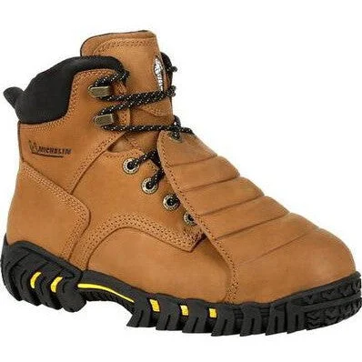 Men's work & safety boots with a toe cap made of aluminum alloyMichelin Men's Pilot Sledge Toe Metatarsal Work Boot -Brown- XPX781