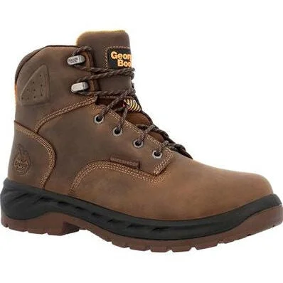 Men's waterproof steel - toe work & safety boots for wet environmentsGeorgia Men's Boot Ot 6" WP Slip Resistant Work Boot -Brown- GB00521