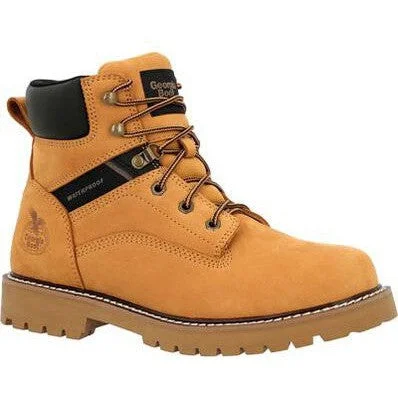 Men's chemical - resistant work & safety boots for laboratory useGeorgia Men's Core 37 6" Steel Toe WP Lace-Up Work Boot Wheat- GB00673