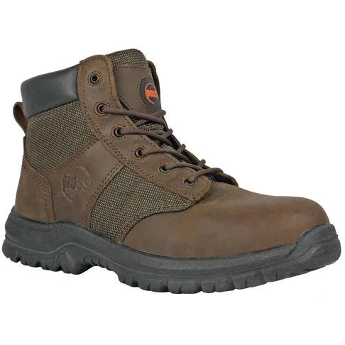 Men's work & safety boots with a breathable waterproof membrane like Gore - TexHoss Men's Carter Steel Toe Slip Resistant Work Boot - Brown 60542