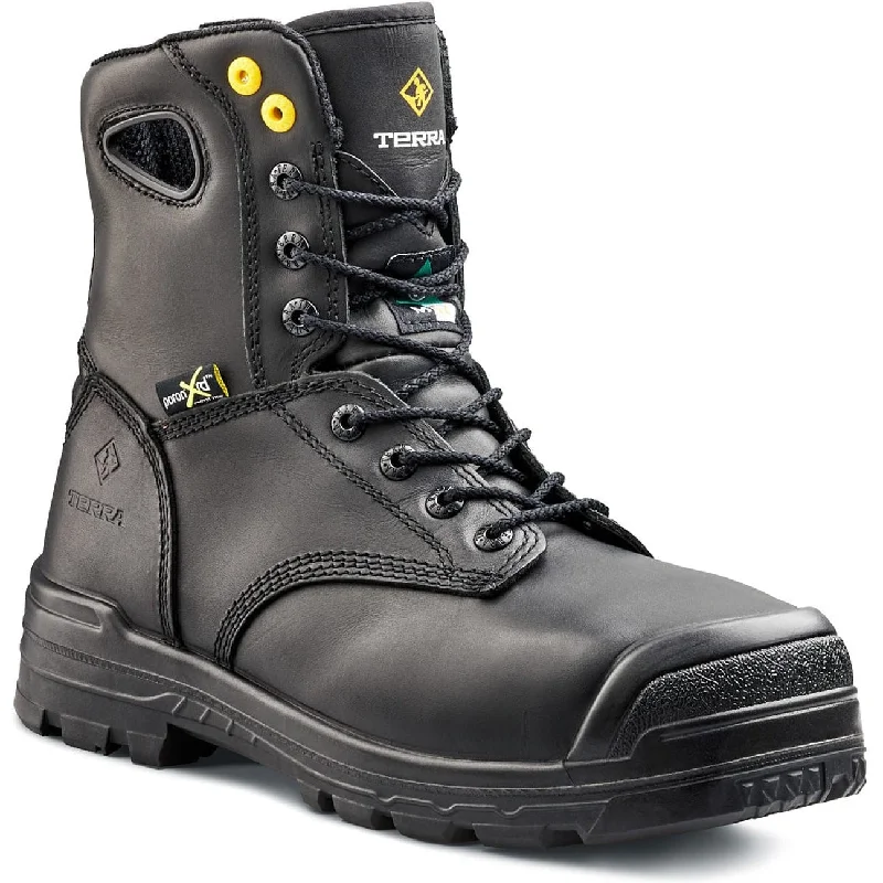 Men's work & safety boots with a moisture - wicking lining for dry feetTerra Men's Paladin 8" Comp Toe WP Met Guard Work Boot -Black- R2988B