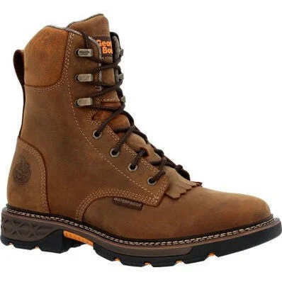 Men's slip - resistant work & safety boots for oily surfacesGeorgia Men's Carbo Tec FLX 8" Alloy Toe WP Lacer Work Boot -Brown- GB00650