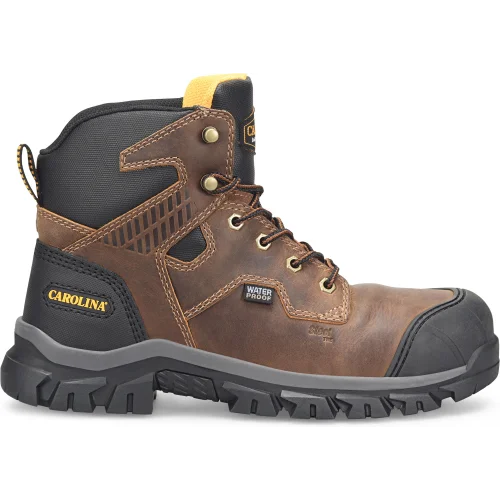 Men's work & safety boots with a padded collar for ankle comfortCarolina Men's Falcon 6" Steel Toe Lo WP Work Boot -Brown- CA3590