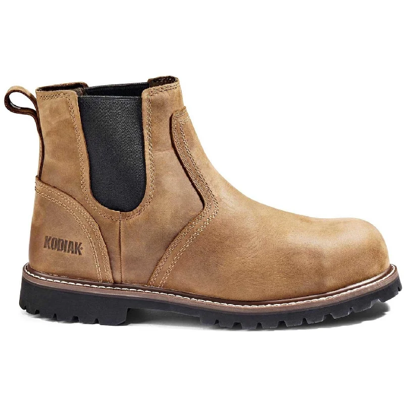 Men's waterproof steel - toe work & safety boots for wet environmentsKodiak Men's Mckinney Comp Toe WP Chelsea Safety Work Boot -Brown- K4TCBN