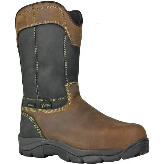 Men's work & safety boots with a high - traction lug pattern for uneven groundHoss Men's Slag XRD Metguard Toe Composite Toe Waterproof Work Boot - Brown 90691