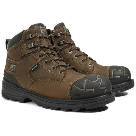 Men's work & safety boots with a quick - lace system for easy on and offTimberland Pro Men's Magnitude 6" Comp Toe WP Work Boot- Coffee- TB1A5QFJ214