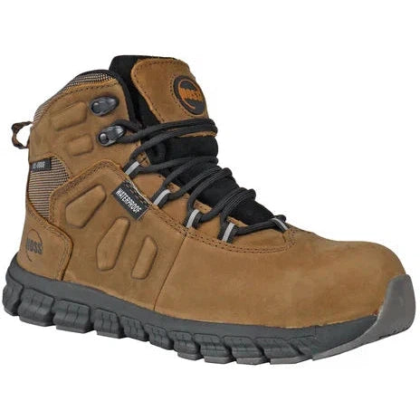 Men's work & safety boots with a reflective strip for low - light visibilityHoss Men's Tikaboo UL Composite Toe Waterproof Slip Resistant Work Boot - Brown 60406