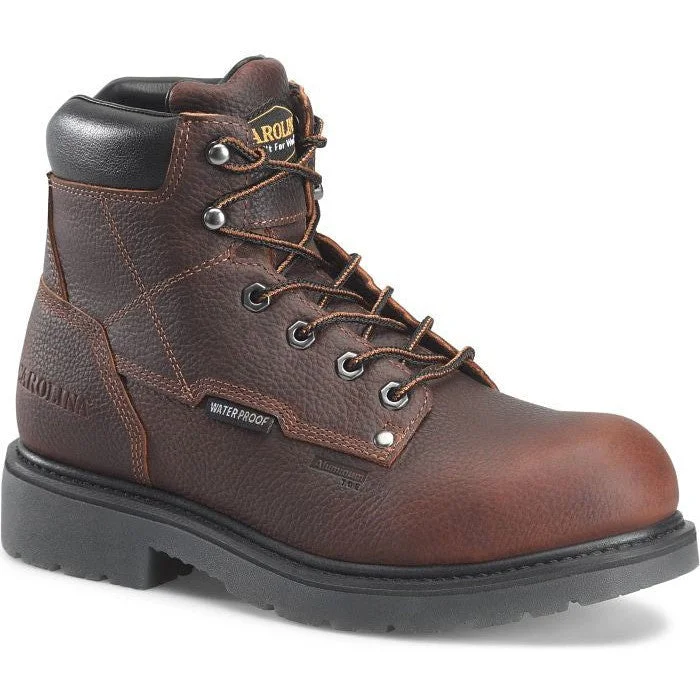 Men's work & safety boots with a breathable waterproof membrane like Gore - TexCarolina Men's Dice 6" AT Waterproof Work Boot -Brown- CA6511