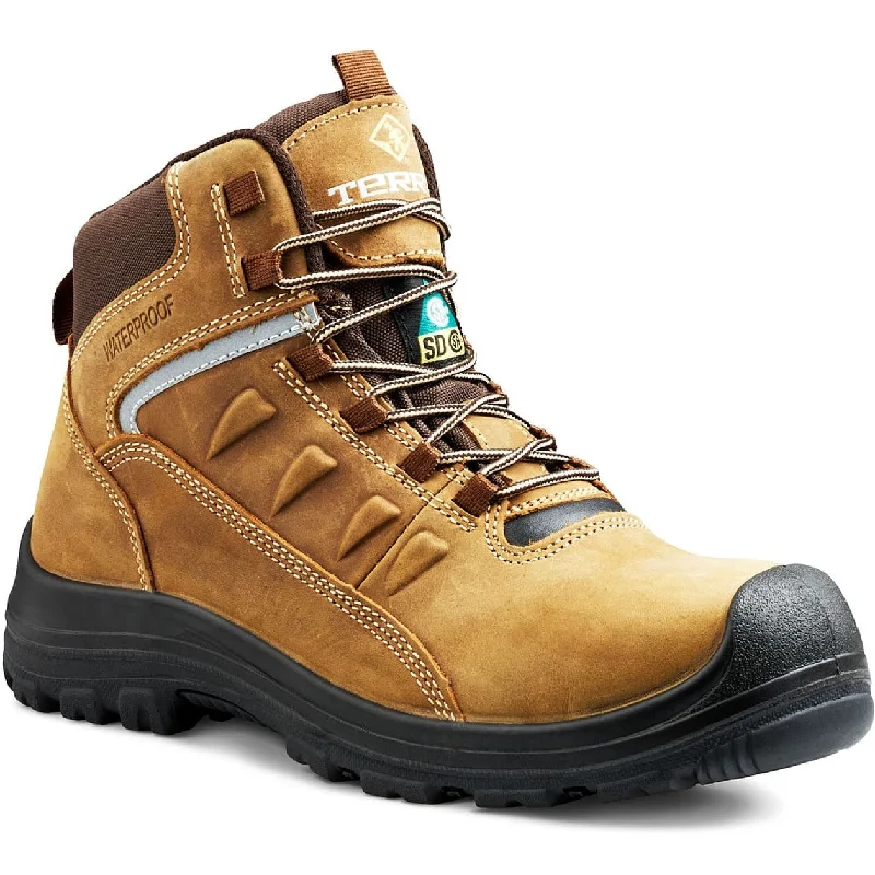 Men's work & safety boots with a reinforced heel counter for stabilityTerra Men's Findlay 6" Comp Toe WP Safety Work Boot -Brown- R5204B