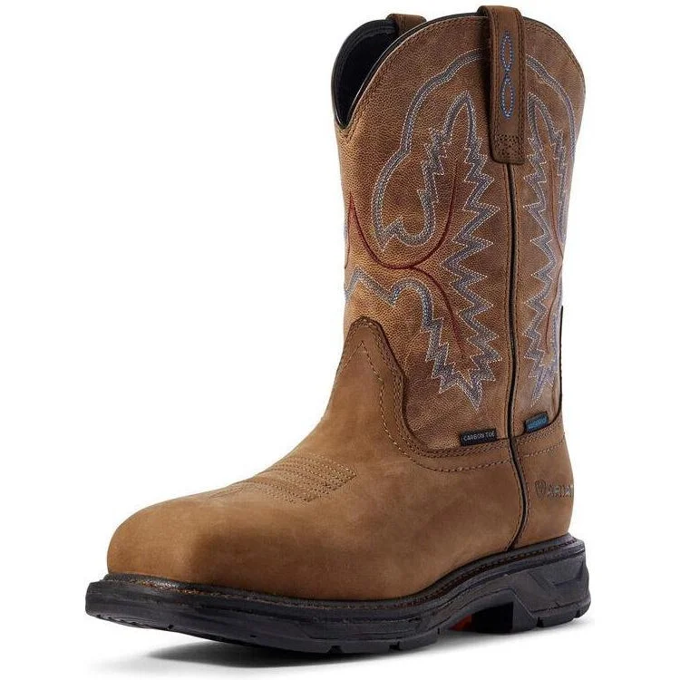 Men's work & safety boots with a quick - lace system for easy on and offAriat Men's WorkHog XT 11" Carbon Toe Western Work Boot - Brown - 10031483