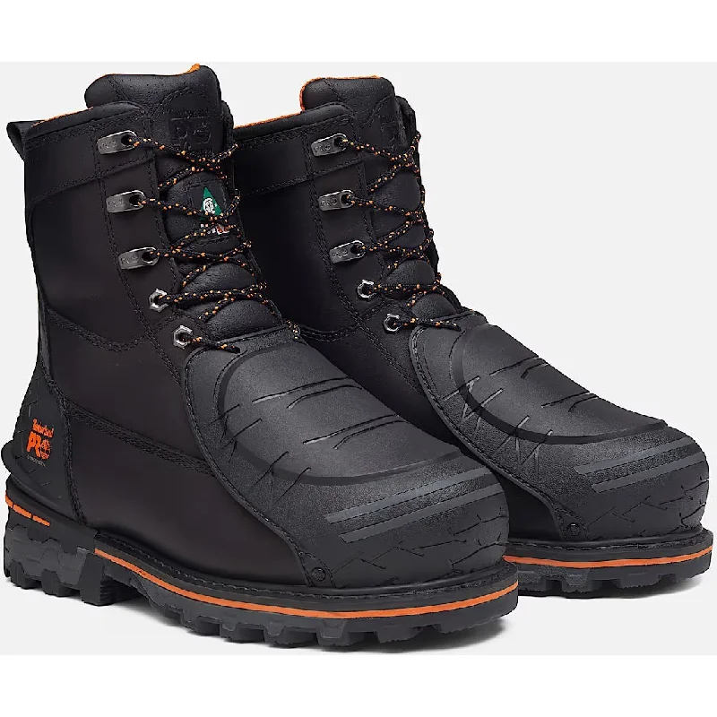 Men's work & safety boots with a toe cap made of aluminum alloyTimberland Pro Men's Boondock 8" Composite Toe Met Guard Work Boot -Black- TB0A66G7EDW