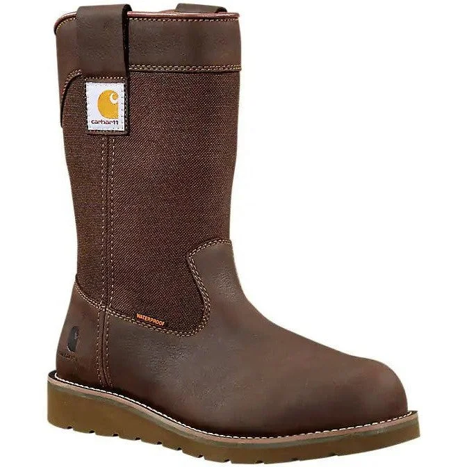 Men's anti - static work & safety boots for electronics industryCarhartt Men's 10" Steel Toe WP Wedge Wellington Work Boot -Brown- FW1230-M