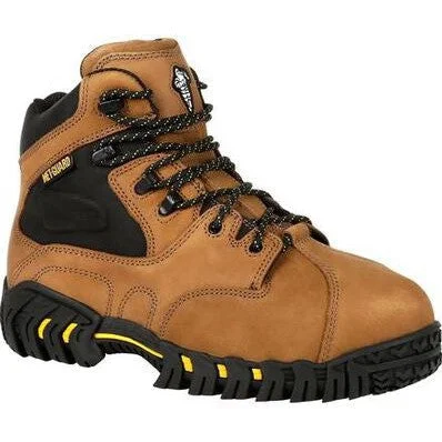 Men's work & safety boots with a moisture - wicking lining for dry feetMichelin Men's 6" Steel Toe Internal Metguard Work Boot - Brown - XPX763