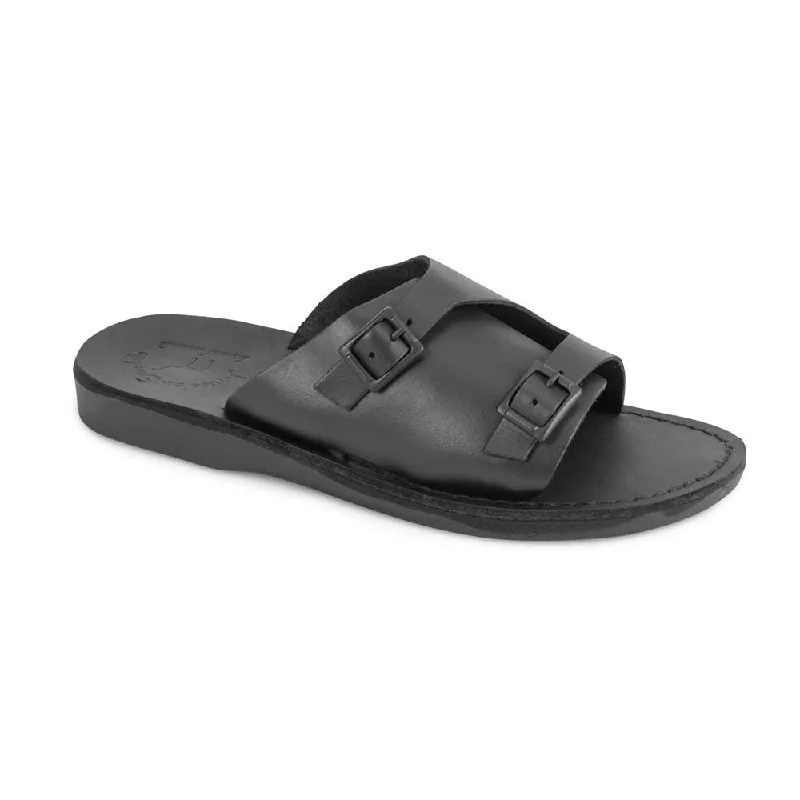 Flip - flop style men's sandals for beach wearSeth - Leather Slide Sandal | Black