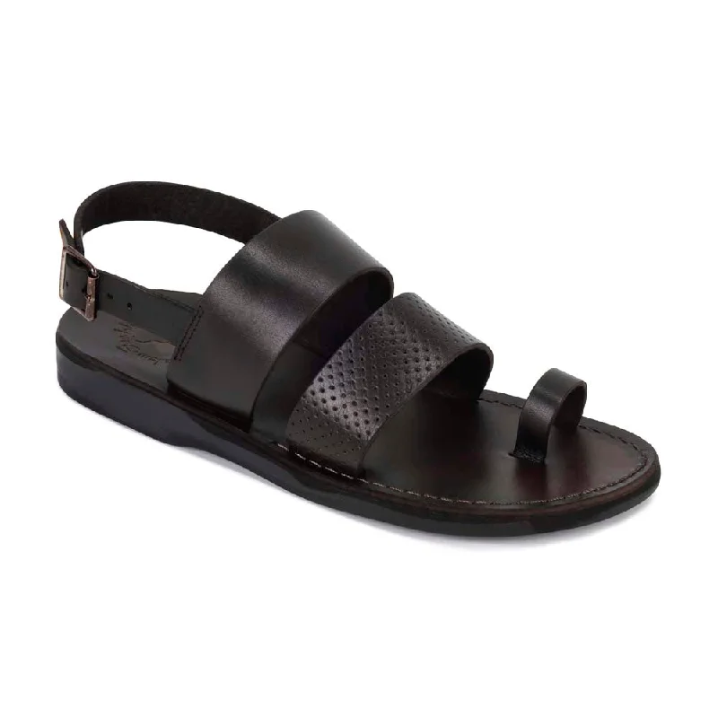 Men's sandals with a rubber sole for tractionSimon - Leather Buckle Sandal | Brown