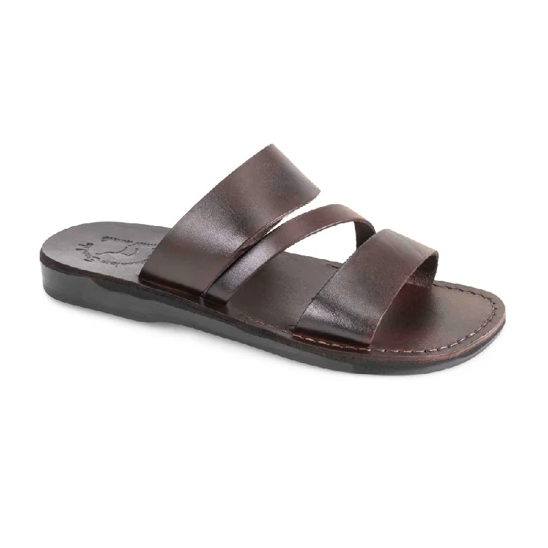 Men's sandals with a pointed toe for a stylish lookBoaz - Leather Wide Strap Sandal | Brown