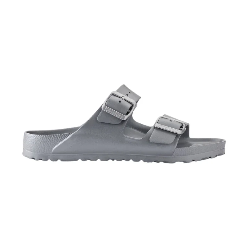 Men's sandals with a perforated leather upper for ventilationMen's sandals with a perforated leather upper for ventilationBirkenstock Arizona Essentials EVA Sandal - Metallic Silver