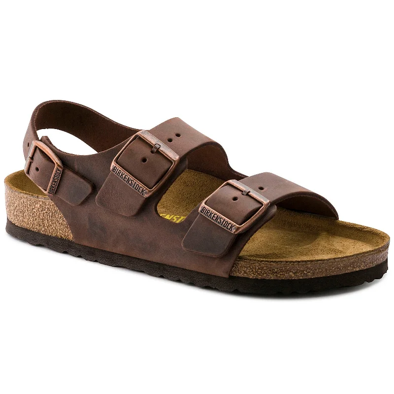 Men's sandals with a cushioned footbedBirkenstock Milano Classic Footbed - Leather