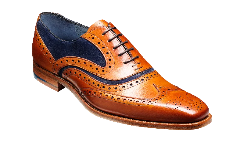 Men's Oxford shoes with a smooth leather upper and a leather soleMcClean - Cedar Calf / Blue Suede