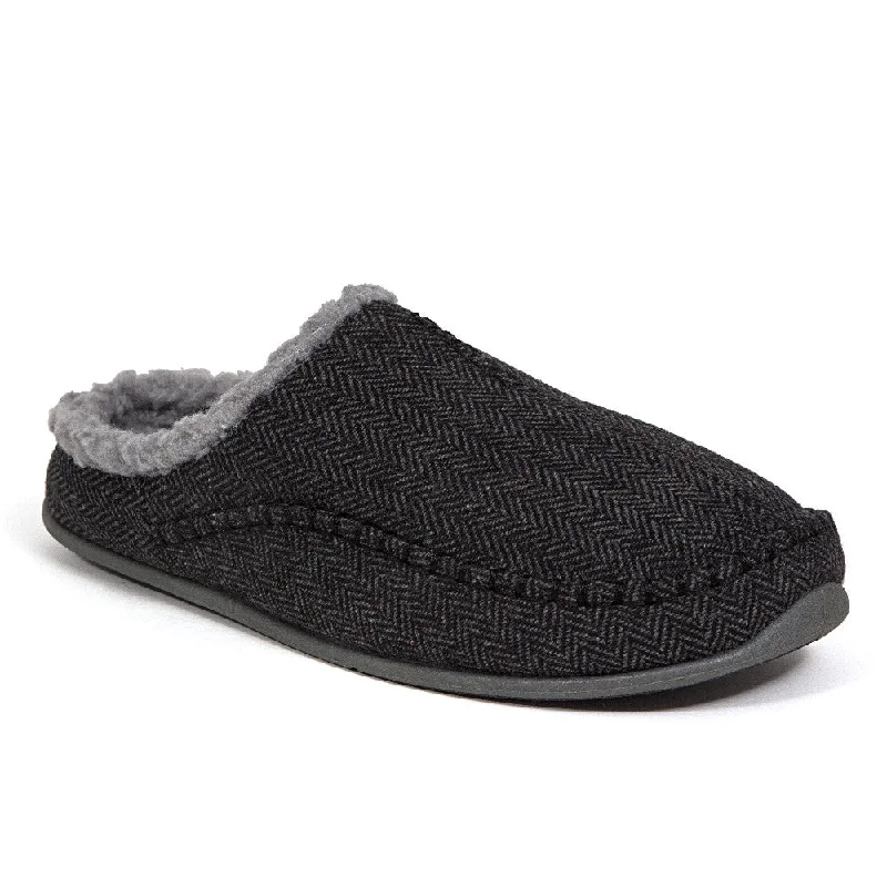 Men's slippers with a removable insole for cleaningNordic Unisex in Black Tweed