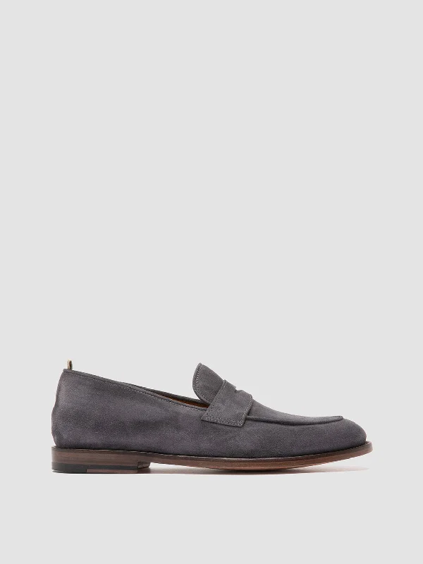 Men's loafers with a tassel front for a classic lookOPERA 001 - Grey Suede Penny Loafers