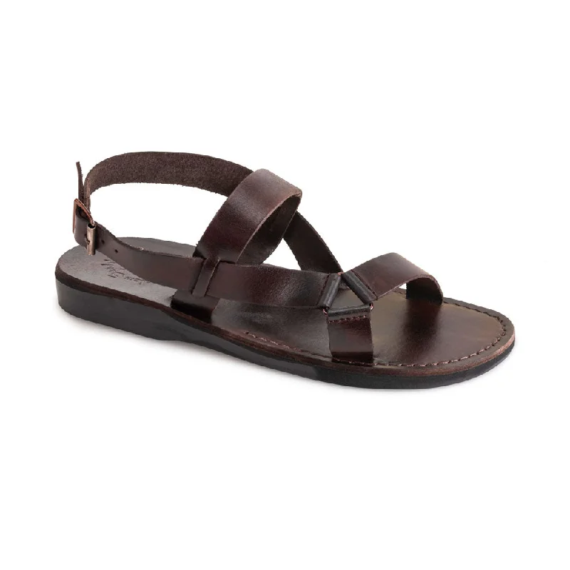 Men's sandals with a rubber sole for tractionJubal - Leather Open Toe Sandal | Brown