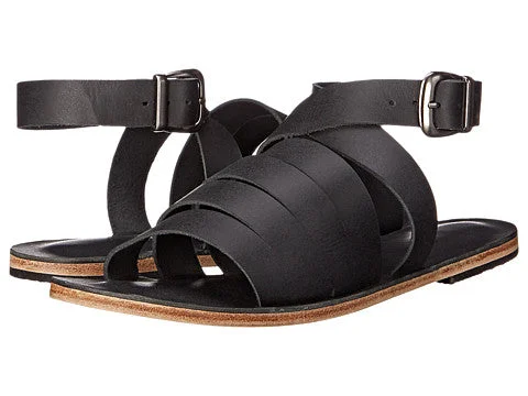 Men's sandals with a cushioned footbedSanta Monica Blvd - Cross Anklet Buckle Sandals | Black