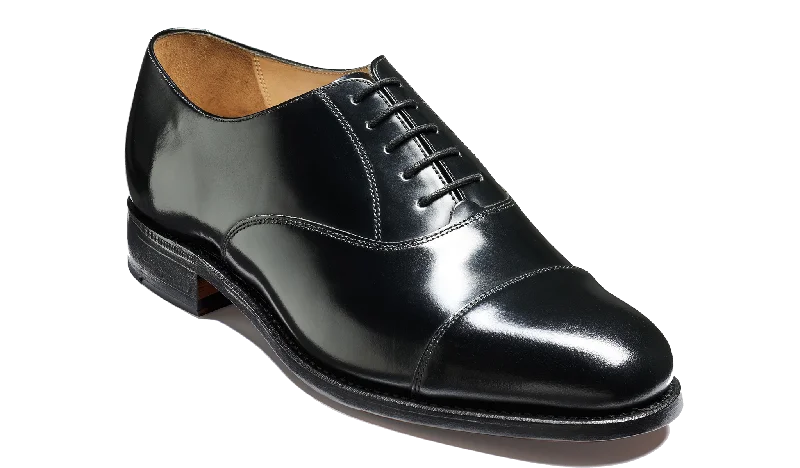 Men's Oxfords in a dark burgundy leather for a unique styleLuton - Black Hi-Shine