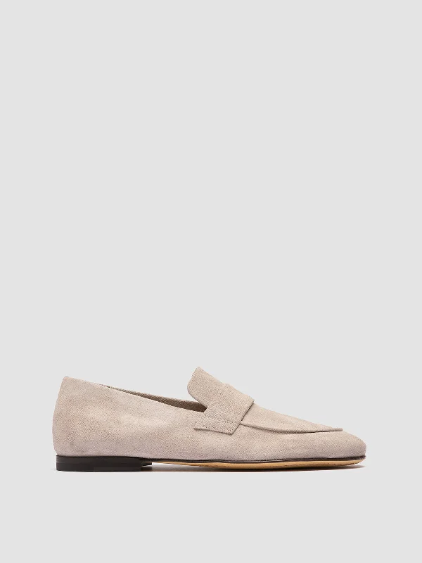 Men's leather loafers with a penny slotAIRTO 001 - Beige Suede Loafers