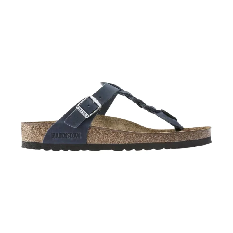 Men's sandals with a wide strap for supportMen's sandals with a wide strap for supportBirkenstock Gizeh Braided Sandals - Oiled Leather Navy