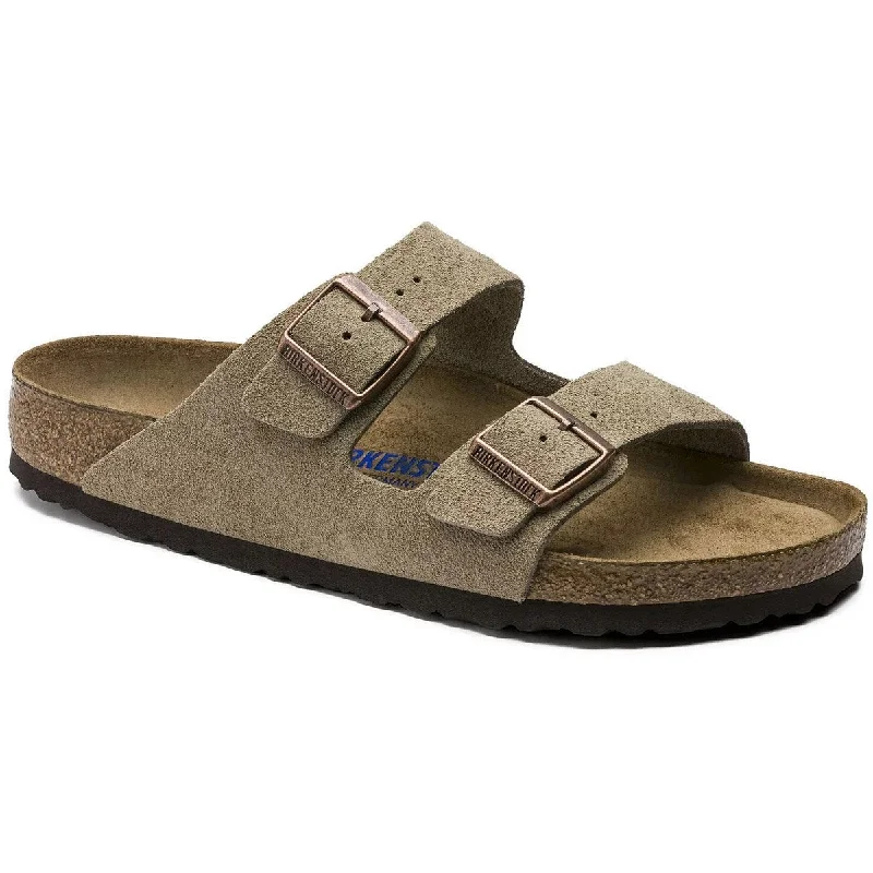 Men's sandals in a neutral color like black or brownMen's sandals in a neutral color like black or brownArizona Soft Footbed Suede Leather - Narrow