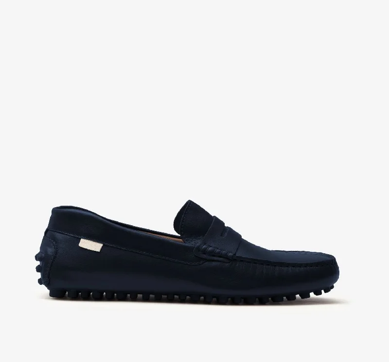 Men's loafers with a memory foam insoleDriver | Navy Leather