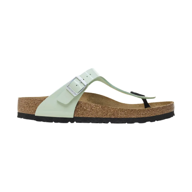 Men's sandals with a rubber sole for tractionMen's sandals with a rubber sole for tractionBirkenstock Gizeh Birko Flor Patent Sandal - Surf Green - ONLINE STORE CREDIT/EXCHANGE ONLY