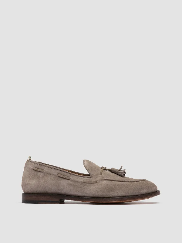 Men's loafers with a smooth leather finishOPERA 002 - Taupe Suede Tassel Loafers