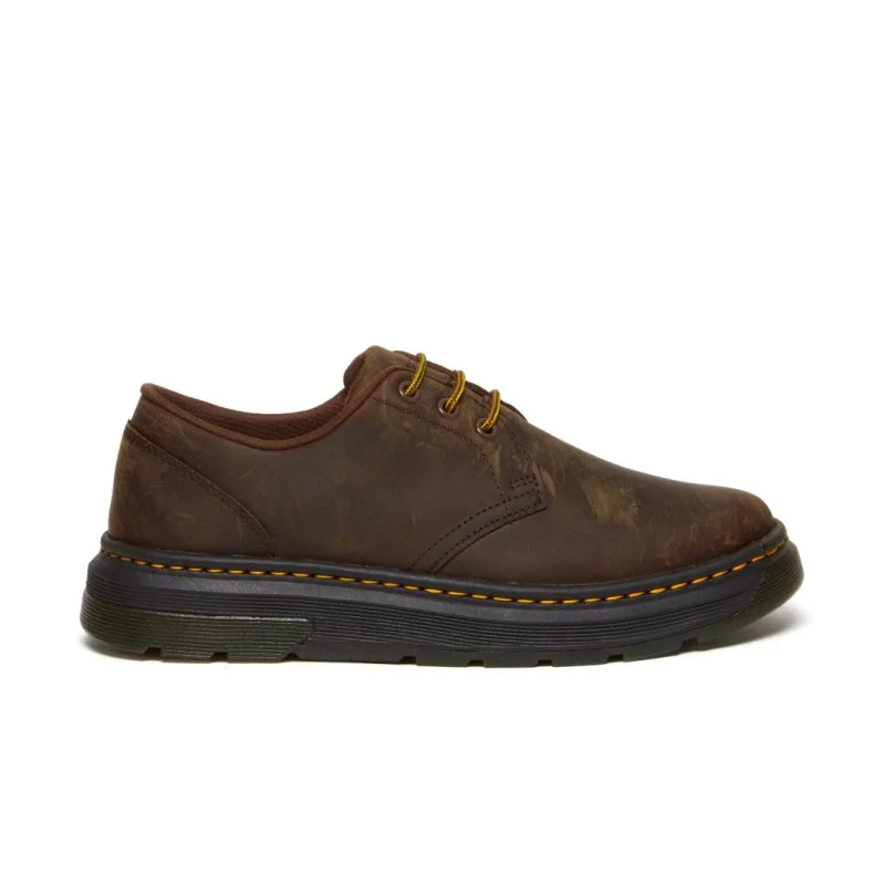 Men's Oxford shoes with a shock - absorbing insole and a leather liningDr. Martens Crewson Lo - Dark Brown Crazy Horse