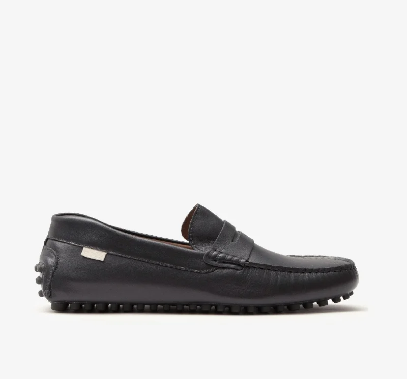 Men's loafers with a contrast stitching detailDriver | Charcoal Leather