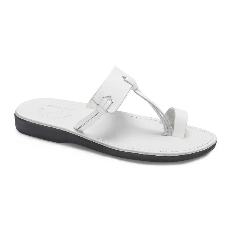 Men's sandals with a wide strap for supportDavid - Leather Open Toe Sandal | White