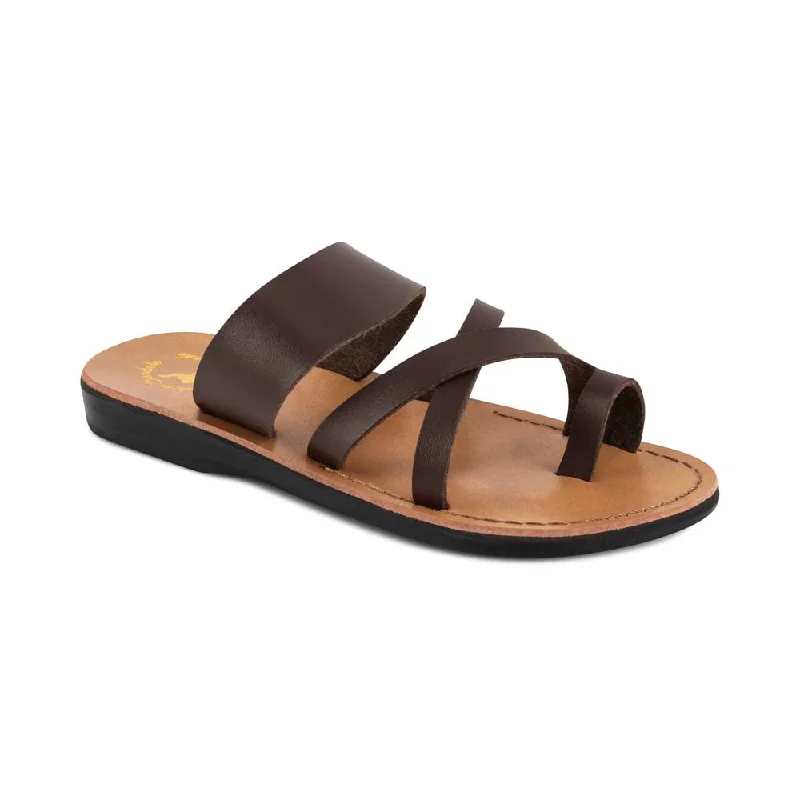 Men's leather sandals with an adjustable strapThe Good Shepherd  Vegan - Leather Alternative Sandal | Brown