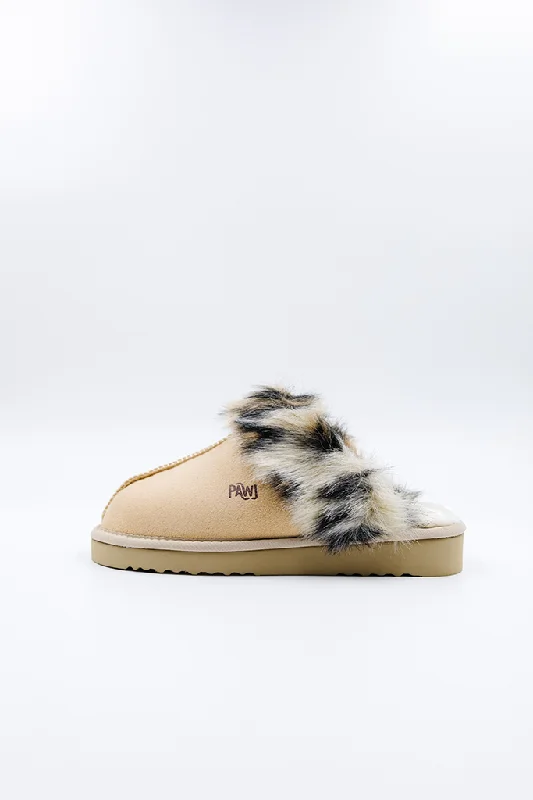 Men's slippers with a shock - absorbing midsolePAWJ Slippers | Tan / Wild Leopard