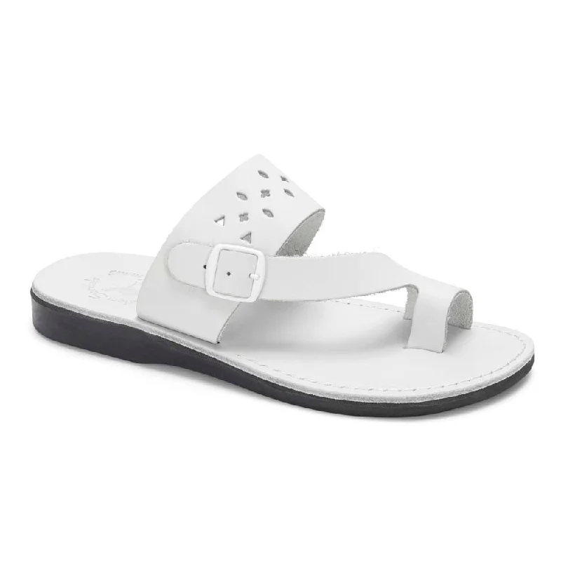 Men's sandals with a rubber sole for tractionEzra - Leather Cut Out Sandal | White