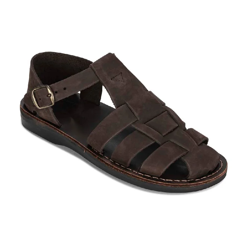 Waterproof men's sandals for water activitiesDaniel - Leather Fisherman Sport Sandal | Brown Nubuck