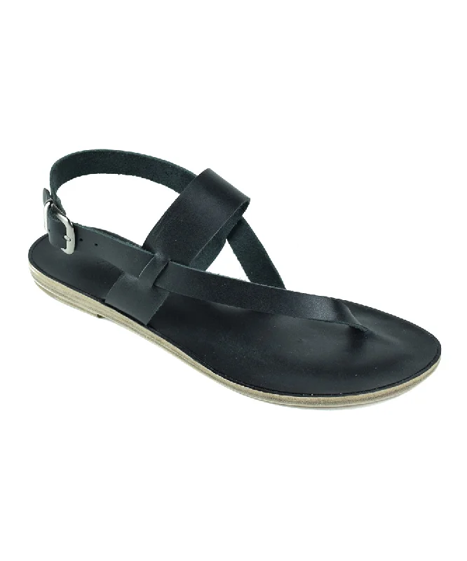 Men's sandals with a removable insole for cleaningPacific HWY - Soft Leather Thong Sandal | Black