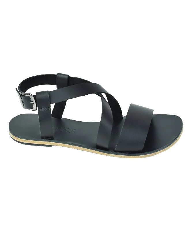 Men's sandals with a perforated leather upper for ventilationPico Blvd - Soft Leather Buckle Sandal | Black