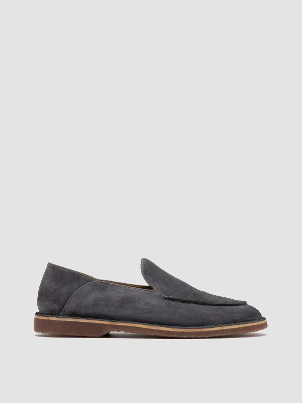 Men's loafers with a smooth leather finishKENT 007 - Blue Suede Loafers