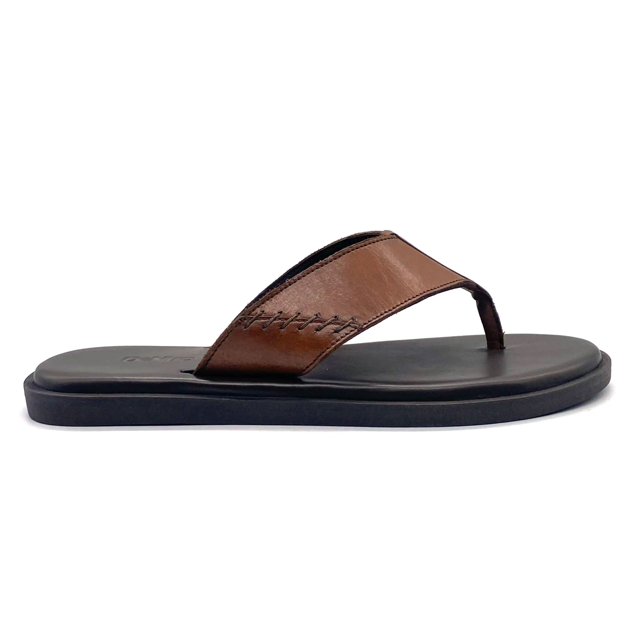 Men's sandals with a decorative buckle or charmDeniro Felix - Brown