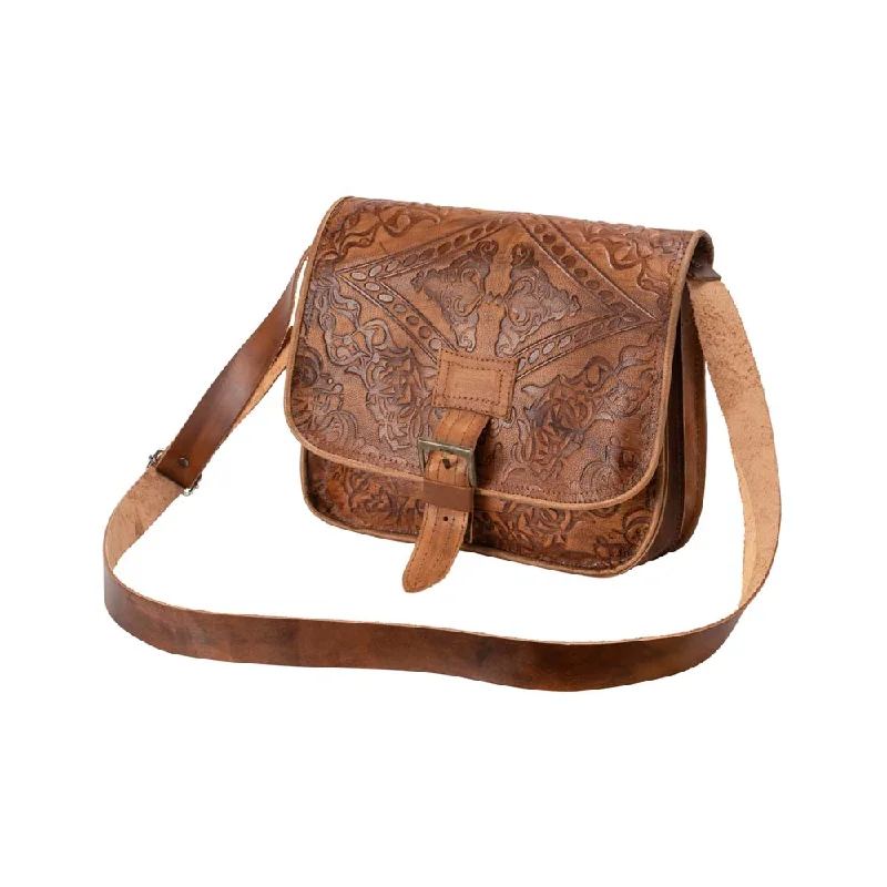 Men's sandals with a shock - absorbing insoleEmbossed Leather Crossbody Bag | Brown